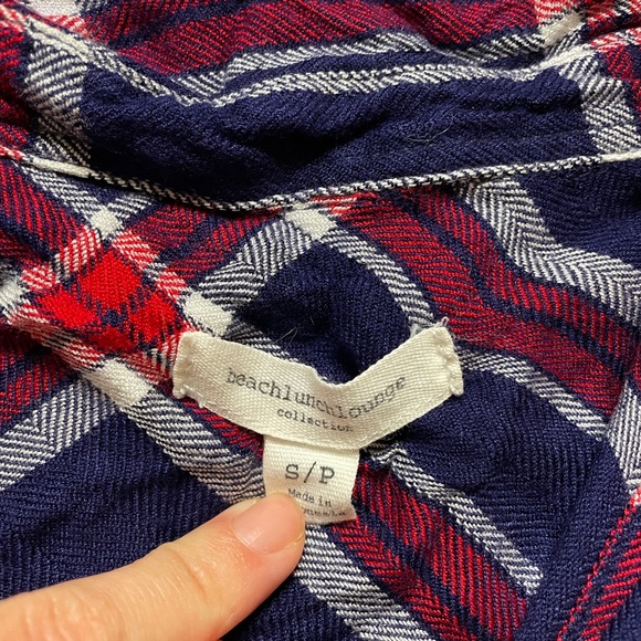 Beach lunch lounge button down short sleeve windowpane shirt - Picture 3 of 3